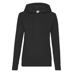Fruit Of The Loom Ladies Lady Fit Hooded Sweatshirt / Hoodie - 2XL, Black