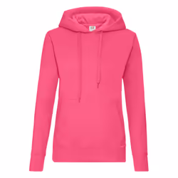 Fruit Of The Loom Ladies Lady Fit Hooded Sweatshirt / Hoodie - M, Fuchsia