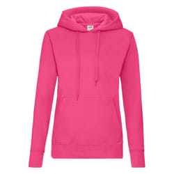 Fruit Of The Loom Ladies Lady Fit Hooded Sweatshirt / Hoodie - M, Fuchsia