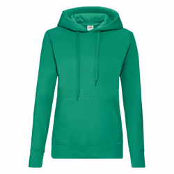 Fruit Of The Loom Ladies Lady Fit Hooded Sweatshirt / Hoodie - XS, Kelly Green