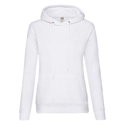 Fruit Of The Loom Ladies Lady Fit Hooded Sweatshirt / Hoodie - XS, White