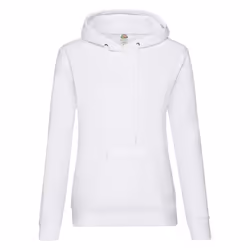 Fruit Of The Loom Ladies Lady Fit Hooded Sweatshirt / Hoodie - M, White