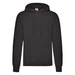 Fruit Of The Loom Mens Hooded Sweatshirt / Hoodie - XL, Black