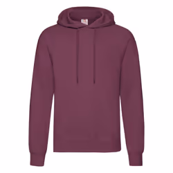 Fruit Of The Loom Mens Hooded Sweatshirt / Hoodie - XL, Burgundy