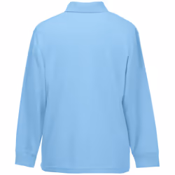 Fruit Of The Loom Childrens Long Sleeve 65/35 Pique Polo / Childrens Polo Shirts - 12-13, Sky Blue