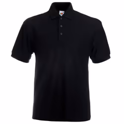 Fruit Of The Loom Mens 65/35 Heavyweight Pique Short Sleeve Polo Shirt - XL, Black