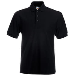 Fruit Of The Loom Mens 65/35 Heavyweight Pique Short Sleeve Polo Shirt - XL, Black