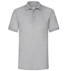 Fruit Of The Loom Mens 65/35 Heavyweight Pique Short Sleeve Polo Shirt - L, Heather Grey