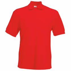 Fruit Of The Loom Mens 65/35 Heavyweight Pique Short Sleeve Polo Shirt - L, Red