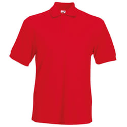 Fruit Of The Loom Mens 65/35 Heavyweight Pique Short Sleeve Polo Shirt - L, Red