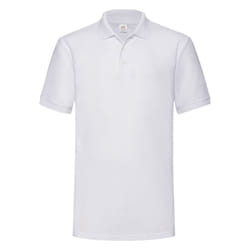 Fruit Of The Loom Mens 65/35 Heavyweight Pique Short Sleeve Polo Shirt - L, White