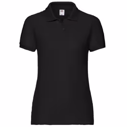 Fruit Of The Loom Womens Lady-Fit 65/35 Short Sleeve Polo Shirt - L, Black