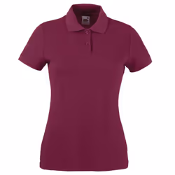 Fruit Of The Loom Womens Lady-Fit 65/35 Short Sleeve Polo Shirt - XS, Burgundy
