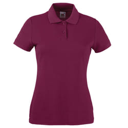 Fruit Of The Loom Womens Lady-Fit 65/35 Short Sleeve Polo Shirt - XS, Burgundy
