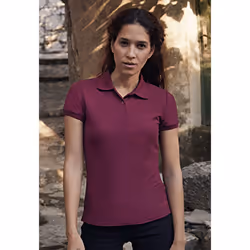 Fruit Of The Loom Womens Lady-Fit 65/35 Short Sleeve Polo Shirt - XS, Burgundy