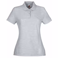Fruit Of The Loom Womens Lady-Fit 65/35 Short Sleeve Polo Shirt - XS, Heather Grey