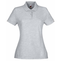 Fruit Of The Loom Womens Lady-Fit 65/35 Short Sleeve Polo Shirt - XS, Heather Grey