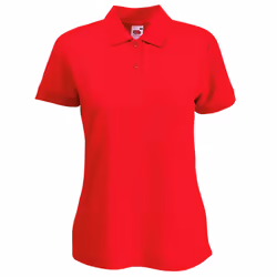 Fruit Of The Loom Womens Lady-Fit 65/35 Short Sleeve Polo Shirt - L, Red