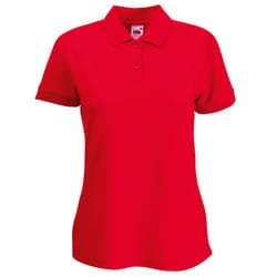 Fruit Of The Loom Womens Lady-Fit 65/35 Short Sleeve Polo Shirt - L, Red