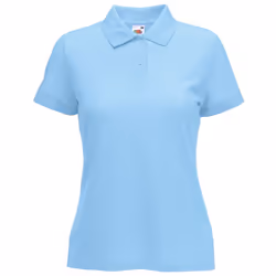Fruit Of The Loom Womens Lady-Fit 65/35 Short Sleeve Polo Shirt - XS, Sky Blue