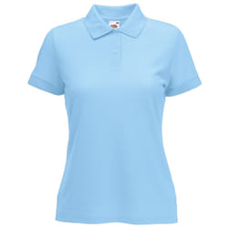Fruit Of The Loom Womens Lady-Fit 65/35 Short Sleeve Polo Shirt - XS, Sky Blue