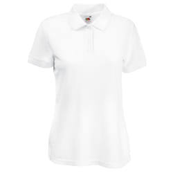 Fruit Of The Loom Womens Lady-Fit 65/35 Short Sleeve Polo Shirt - XS, White