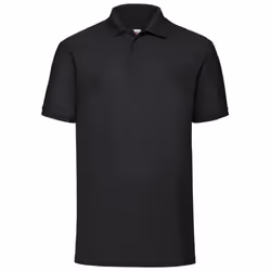 Fruit Of The Loom Mens 65/35 Pique Short Sleeve Polo Shirt - L, Black