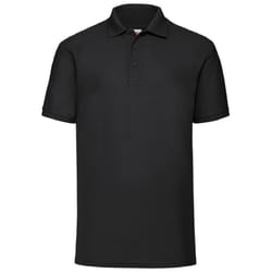 Fruit Of The Loom Mens 65/35 Pique Short Sleeve Polo Shirt - L, Black