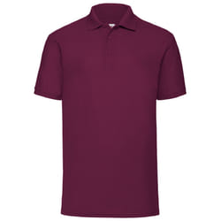 Fruit Of The Loom Mens 65/35 Pique Short Sleeve Polo Shirt - M, Burgundy