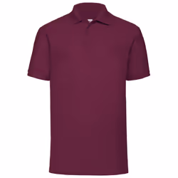 Fruit Of The Loom Mens 65/35 Pique Short Sleeve Polo Shirt - L, Burgundy