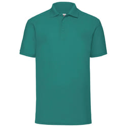 Fruit Of The Loom Mens 65/35 Pique Short Sleeve Polo Shirt - M, Emerald