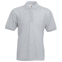 Fruit Of The Loom Mens 65/35 Pique Short Sleeve Polo Shirt - 2XL, Heather Grey