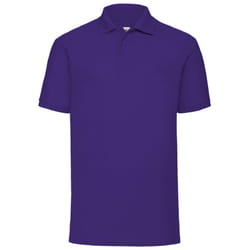 Fruit Of The Loom Mens 65/35 Pique Short Sleeve Polo Shirt - L, Purple