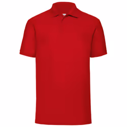 Fruit Of The Loom Mens 65/35 Pique Short Sleeve Polo Shirt - L, Red