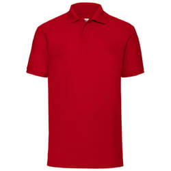 Fruit Of The Loom Mens 65/35 Pique Short Sleeve Polo Shirt - L, Red
