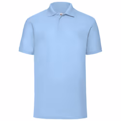 Fruit Of The Loom Mens 65/35 Pique Short Sleeve Polo Shirt - M, Sky Blue