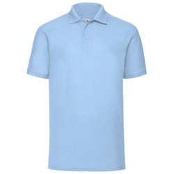 Fruit Of The Loom Mens 65/35 Pique Short Sleeve Polo Shirt - L, Sky Blue