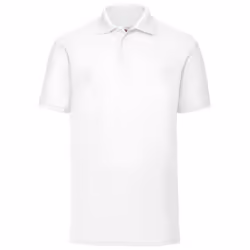 Fruit Of The Loom Mens 65/35 Pique Short Sleeve Polo Shirt - M, White