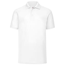 Fruit Of The Loom Mens 65/35 Pique Short Sleeve Polo Shirt - 3XL, White