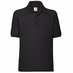 Fruit Of The Loom Childrens/Kids Unisex 65/35 Pique Polo Shirt - 14-15, Black