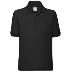Fruit Of The Loom Childrens/Kids Unisex 65/35 Pique Polo Shirt - 14-15, Black