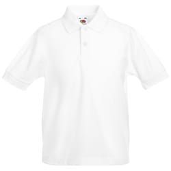 Fruit Of The Loom Childrens/Kids Unisex 65/35 Pique Polo Shirt - 12-13, White