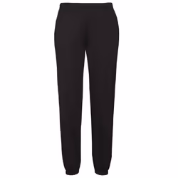 Fruit Of The Loom Mens Elasticated Cuff Jog Pants / Jogging Bottoms - L, Black
