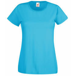 Fruit Of The Loom Ladies/Womens Lady-Fit Valueweight Short Sleeve T-Shirt - 2XL, Azure Blue