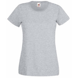 Fruit Of The Loom Ladies/Womens Lady-Fit Valueweight Short Sleeve T-Shirt - L, Heather Grey
