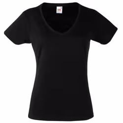 Fruit Of The Loom Ladies Lady-Fit Valueweight V-Neck Short Sleeve T-Shirt - S, Black