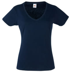 Fruit Of The Loom Ladies Lady-Fit Valueweight V-Neck Short Sleeve T-Shirt - XL, Deep Navy