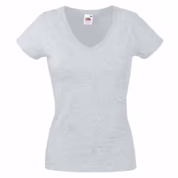 Fruit Of The Loom Ladies Lady-Fit Valueweight V-Neck Short Sleeve T-Shirt - 2XL, Heather Grey