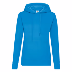 Fruit Of The Loom Ladies Lady Fit Hooded Sweatshirt / Hoodie - M, Azure Blue