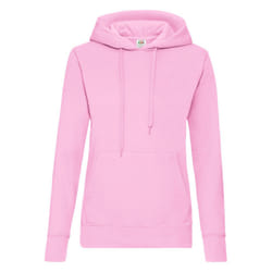Fruit Of The Loom Ladies Lady Fit Hooded Sweatshirt / Hoodie - M, Light Pink